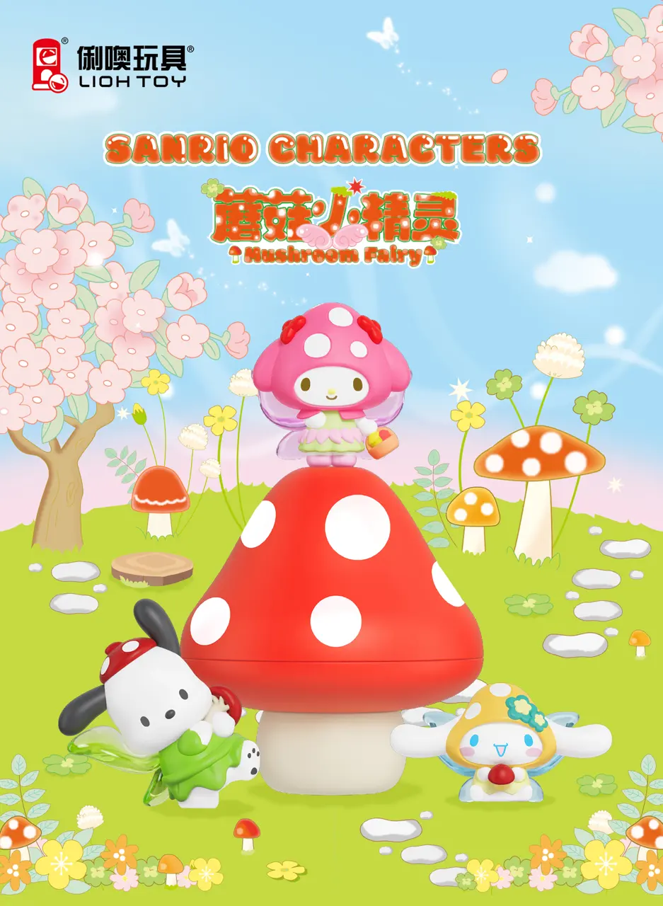 Genuine Sanrio Mushroom Elf Mystery Box Toys, Hello Kitty Figures, Cinnamoroll Ornaments, Dolls, Gift Wholesale