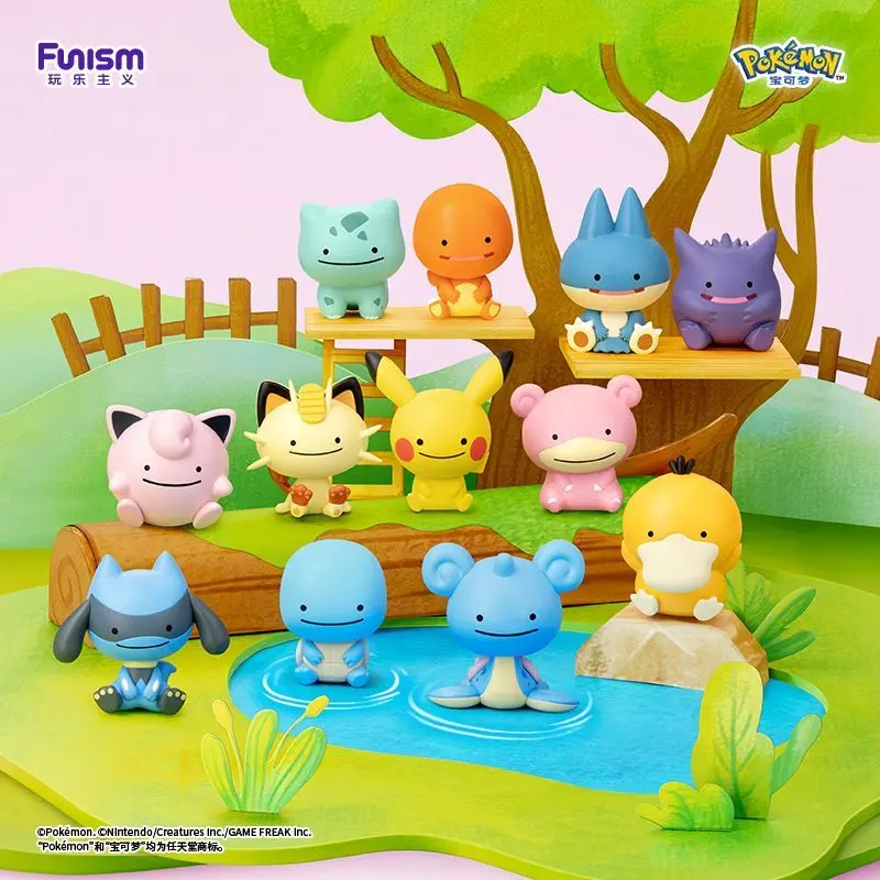 DISPLAY! Funism Pokemon Ditto Qface Series Mini Figures Blind Box, Buy 16 Sets Get 1 Free Display