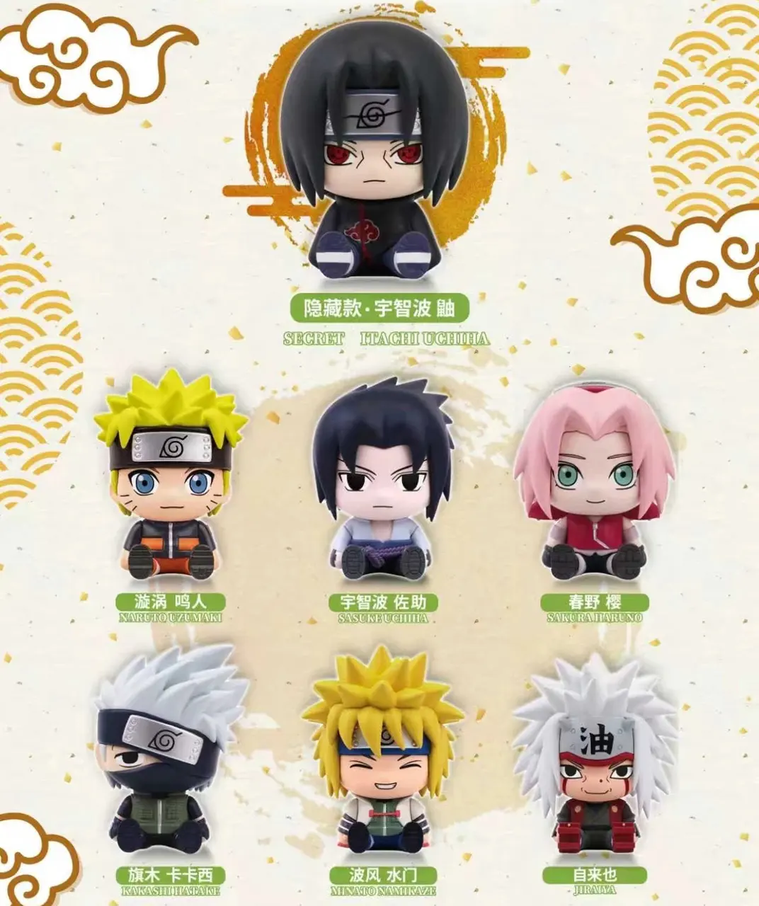 Naruto Shippuden Sticker Sit Series Collectible Mini Figure Blind Box