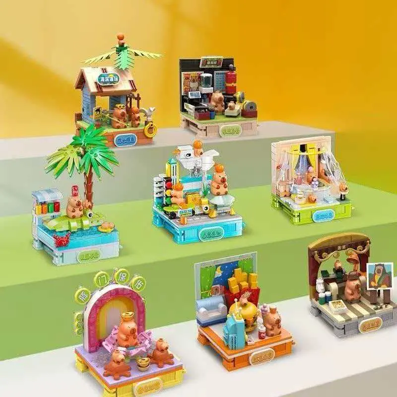Kalos Blocks Capybara’s Daily Life Building Block Toys – Blind Box Miniature Scenes Collection