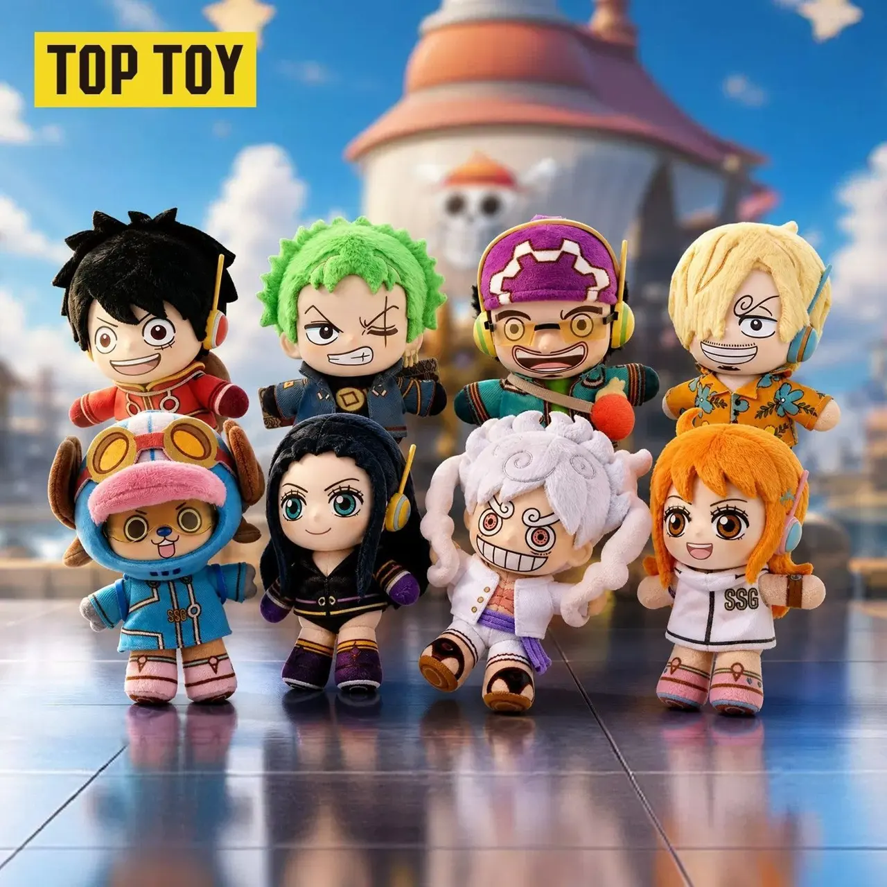TOP TOY x EKRI One Piece Collectible Straw Hat Crew Mini Plush Keychain Blind Box