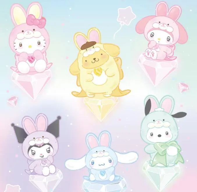 Sanrio Family Diamond Bunny Series Figurine Blind Box