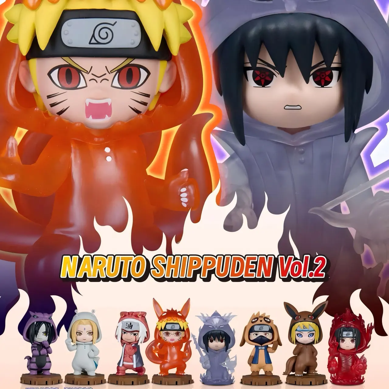 BANDAI Naruto Shippuden Vol.2 Q‑Version Series Costume Dress‑Up Collectible Figurines Blind Box