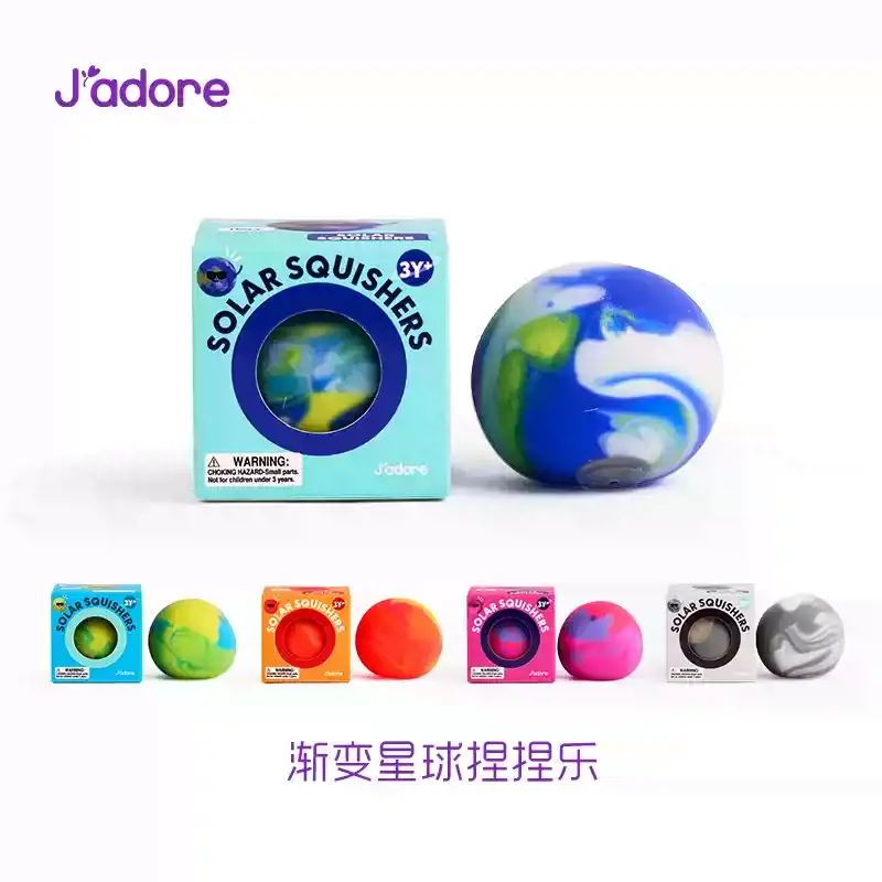 (Ship from US) Jadore Gradient Planet Squeeze Ball – Non-Toxic Stress Relief Toy