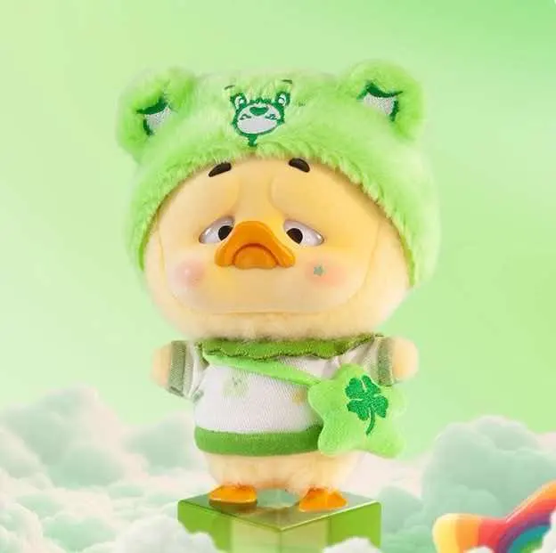 Upset Duck x Care Bears Be Rainbow Duck Series Plush Blind Box Mystery Box, Cute Kawaii Soft Stuffed Animal Doll Figures, Anime Keychain Bag Charm Ornaments, Collectible Art Toy Birthday Gifts for Girls Adults (Random 1PC / Whole Box of 6)