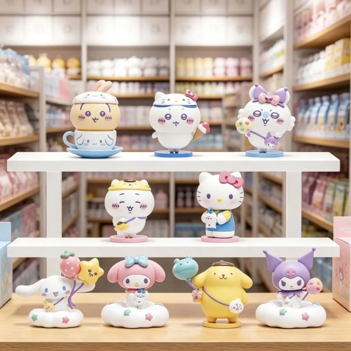 MINISO Chiikawa × Sanrio Characters Joint Series Figurines Blind Box