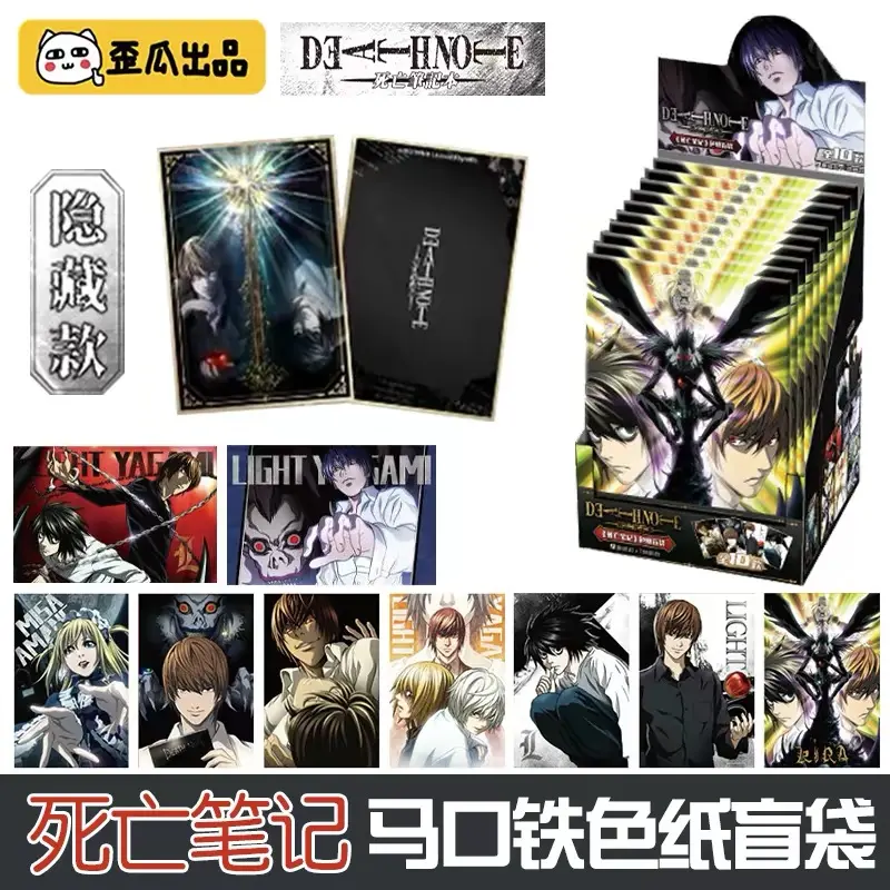 Wagua Death Note Anime Art Board Blind Bags, Full Box 9 Packs, 1 Art Paper Board Per Pack, Temperature Sensitive Shikishi Art Board with Transparent Card for Collection