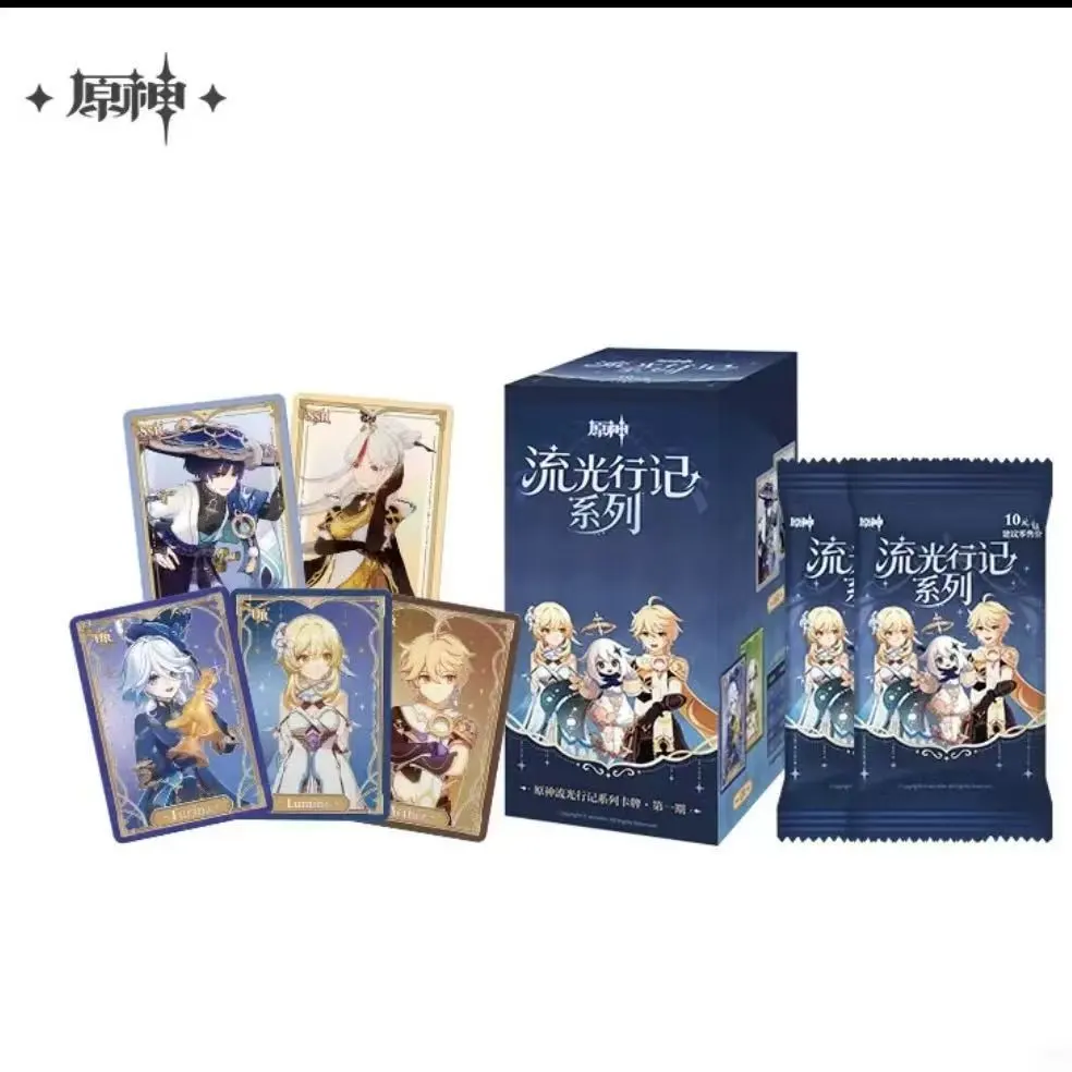 SHINING SOUL Genshin Impact Streamlight Travelogue Series Collectible Trading Cards, Full Box 18 Blind Packs, 3-4 Cards Per Pack, Official Licensed Anime Character Cards for Collectors