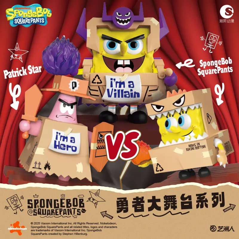 buildable Pingu × SpongeBob SquarePants Brave Stage Blind Box