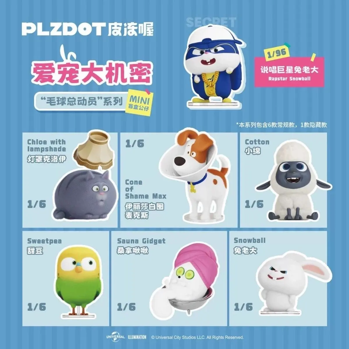 PLZDOT The Secret Life of Pets Fur Ball Assembly Mini Blind Box Figures