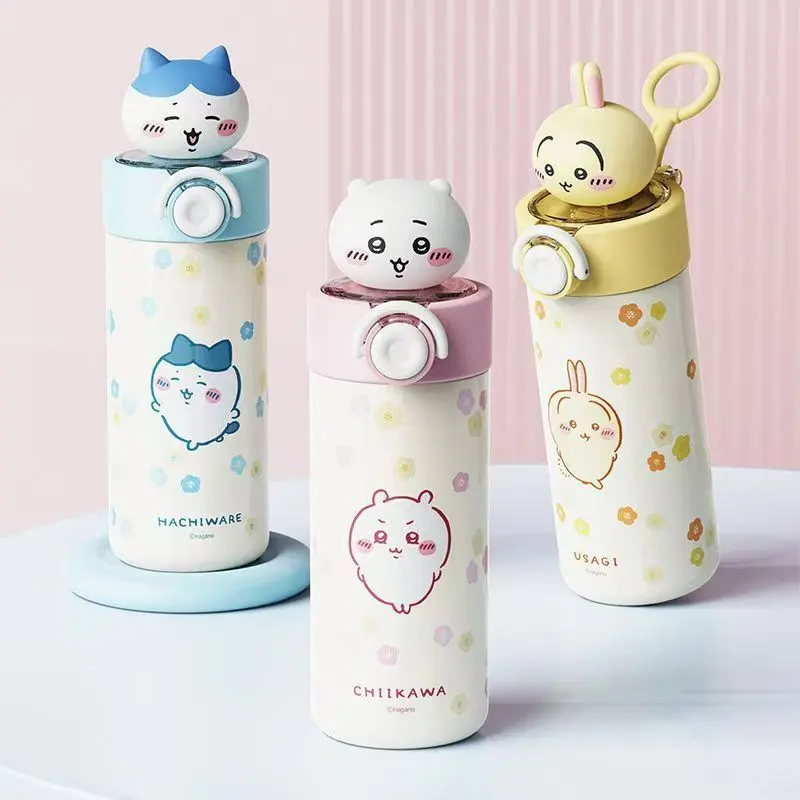 Chiikawa Character 3D Figure Flip Top Stainless Steel Insulated Water Bottle