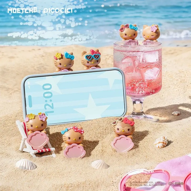 Let’s Go To The Beach Series Mini Bean Character Blind Box Figure Set, Cute Lying‑Style Collectible Figurine, Tiny Desktop Decor Ornament, 12 PCS Complete Set for Hobby Collectors