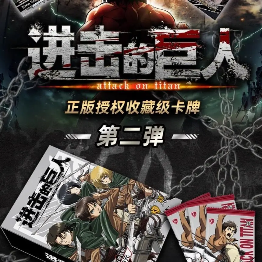 Kabao Cultural Creation Official Attack on Titan Collectible Trading Cards Booster Box, 10 Packs Anime Character Cards, Licensed Anime TCG Collection Cards for Fans & Collectors