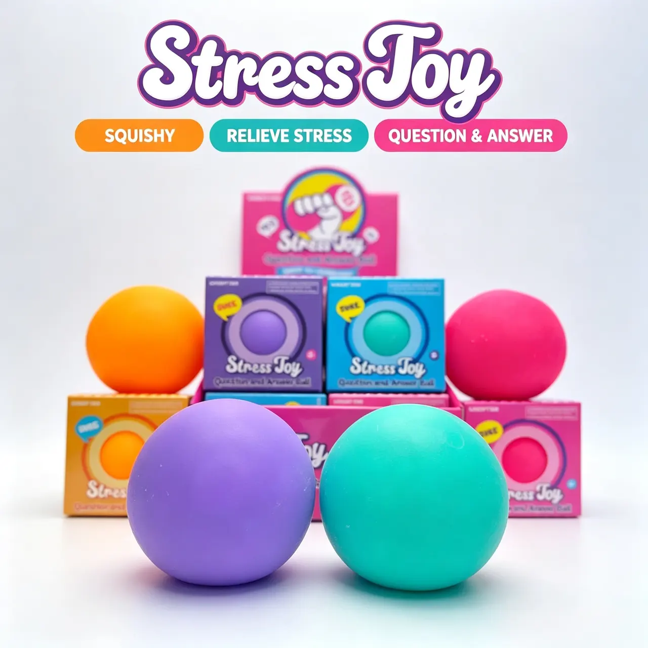 CANDYTIDE Question & Answer Squishy Stress Ball, Flour & TPR Filled Squeeze Fidget Toy