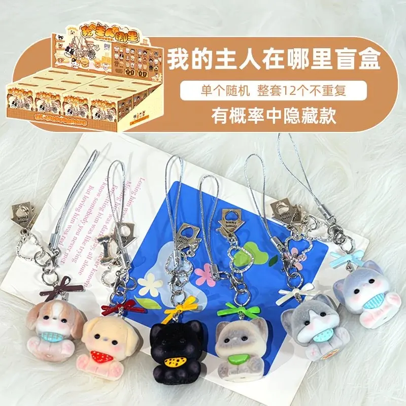 Where is My Owner Series Flocked Mini Plush Phone Charm Blind Box