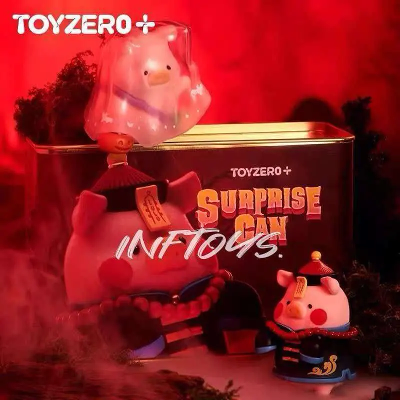 TOYZERO+ Zombie Lulu Pig Surprise Can Blind Box, 2-Piece Spooky Cute Zombie Themed Resin Figurine, Halloween Collectible Gift for Lulu Pig Fans