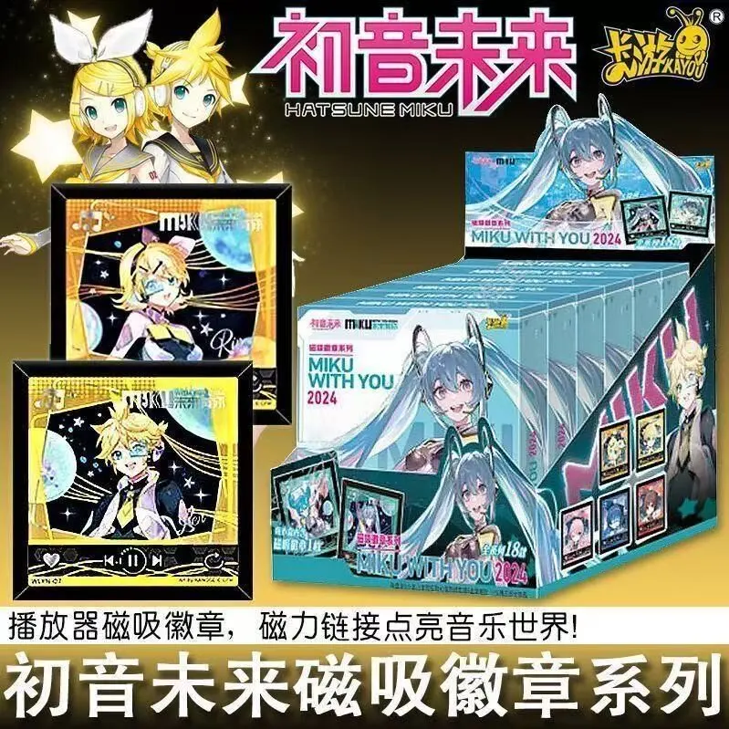 Kayou Hatsune Miku Miku With You 2024 Concert Magnetic Badge Set, 6 Pcs Square Anime Character Magnet Pins