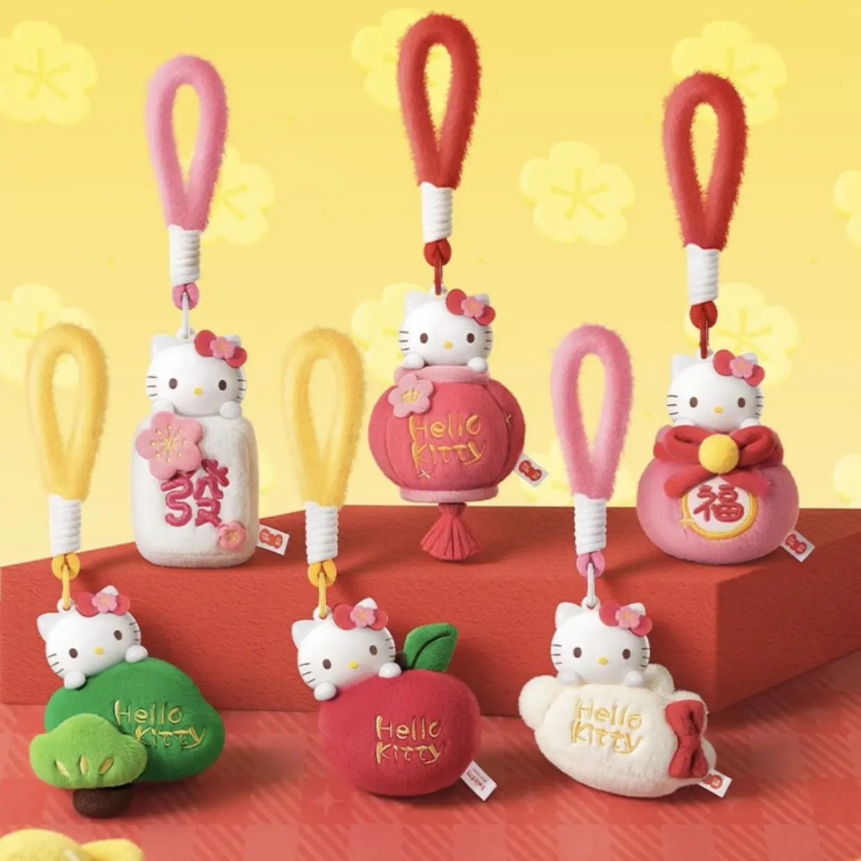 Display New Arrival Marktop Hello Kitty Lunar New Year Blind Box ScenfedPlush Keychain