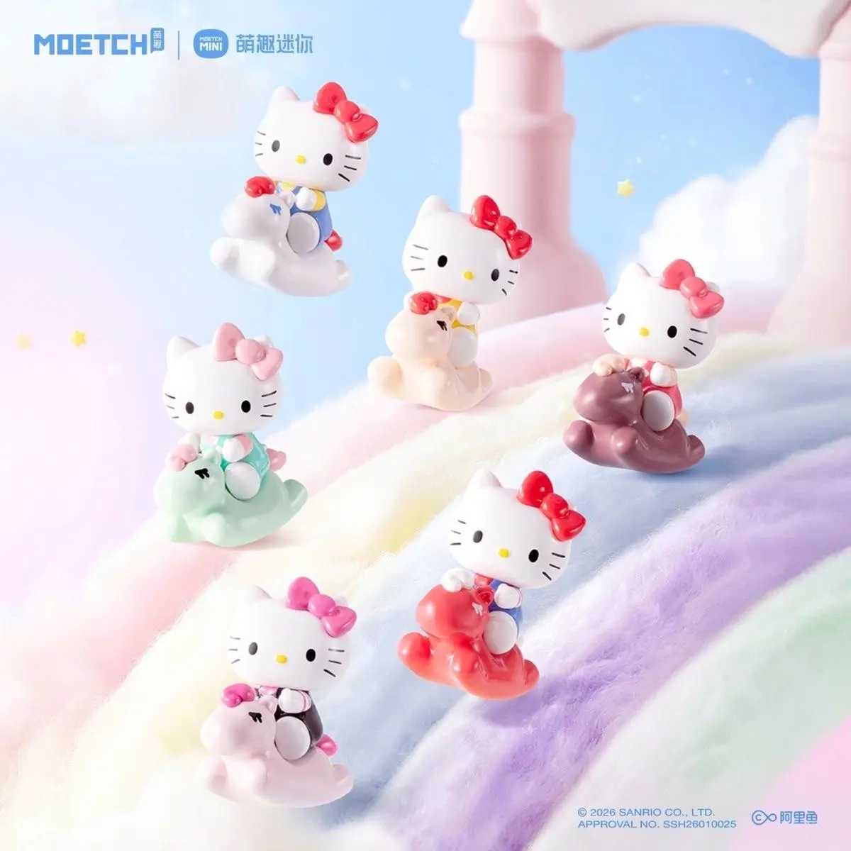 MOETCH Childlike Pony Cute Bean Blind Bag, Mini Cartoon Character Collectible Figurine, Tiny Desktop Decor Ornament, Kawaii Gift for Cartoon Fans, 18Pcs/Set